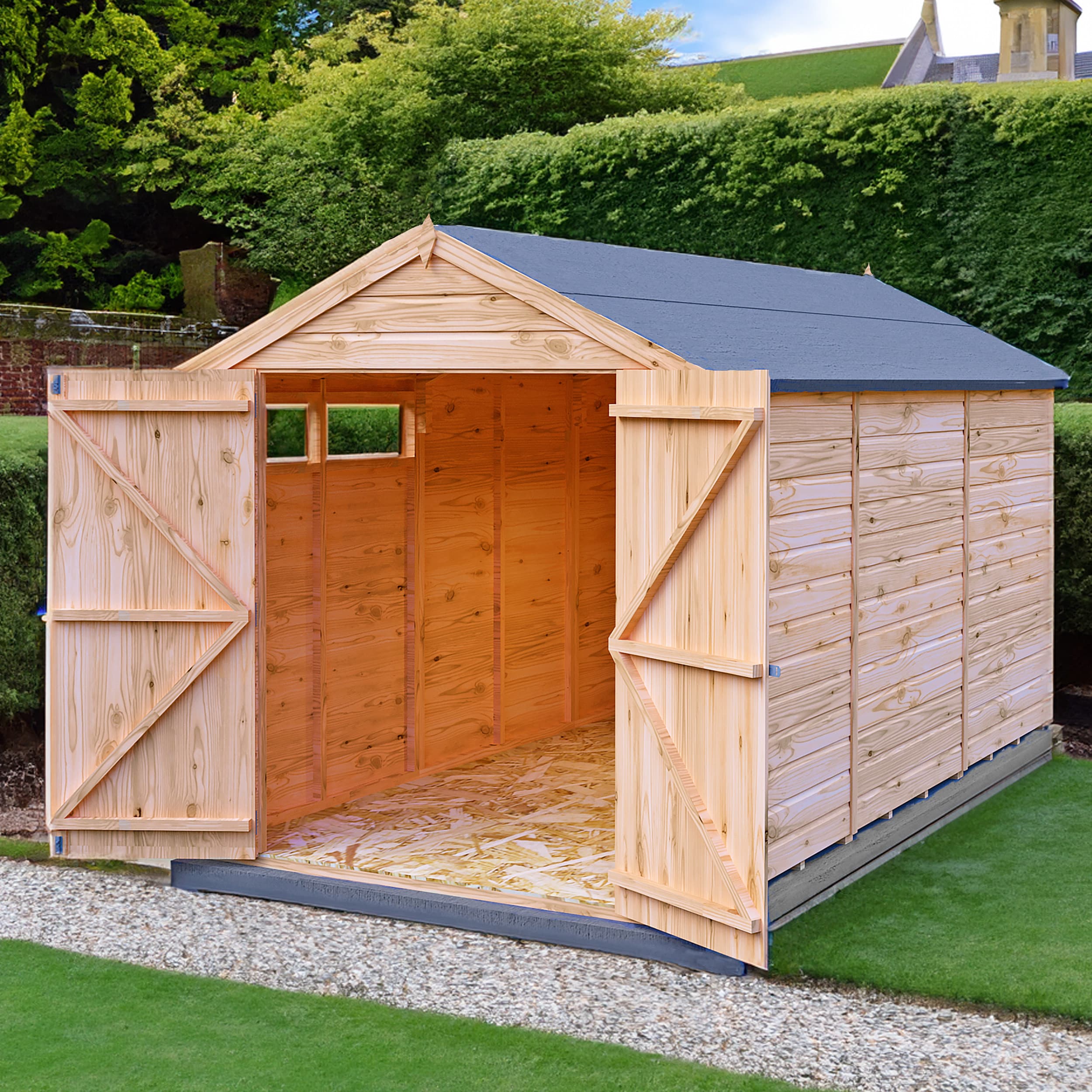 Shire Langley Large 12x6 Shiplap Wooden Apex Garden Shed