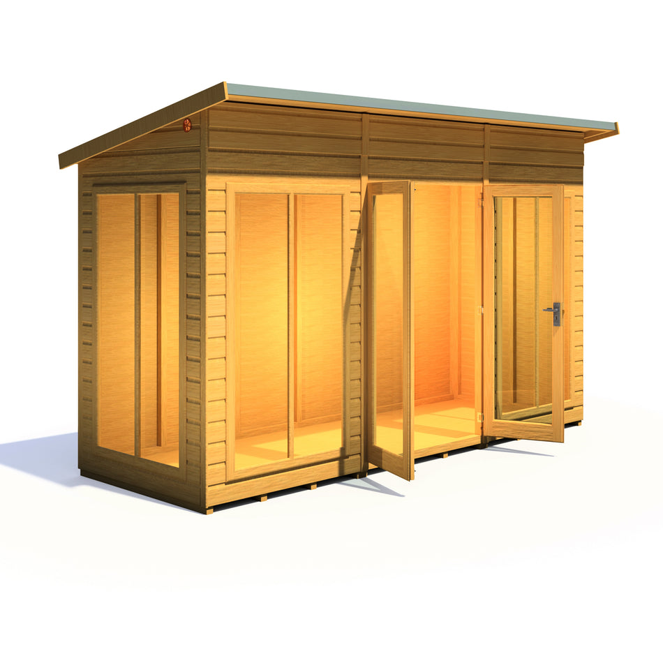Shire 12x4 Lela Summerhouse with 7ft Height