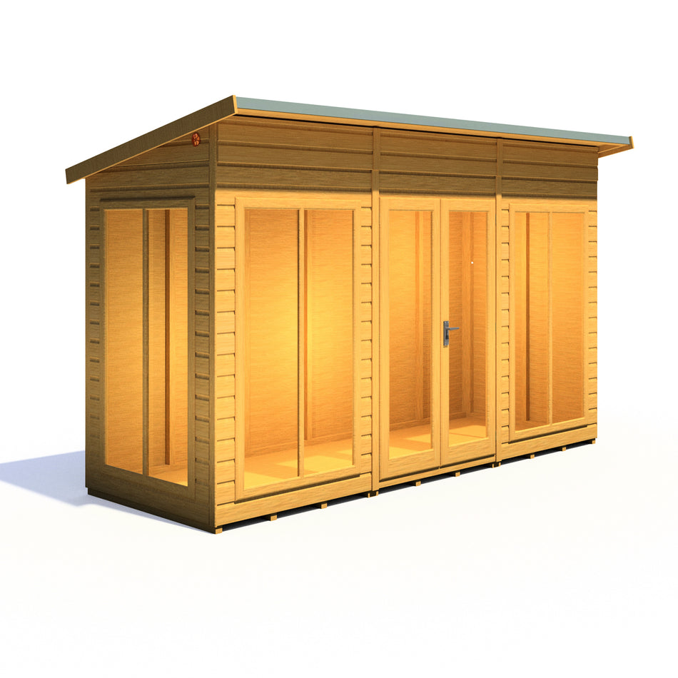 Shire 12x4 Lela Summerhouse with 7ft Height