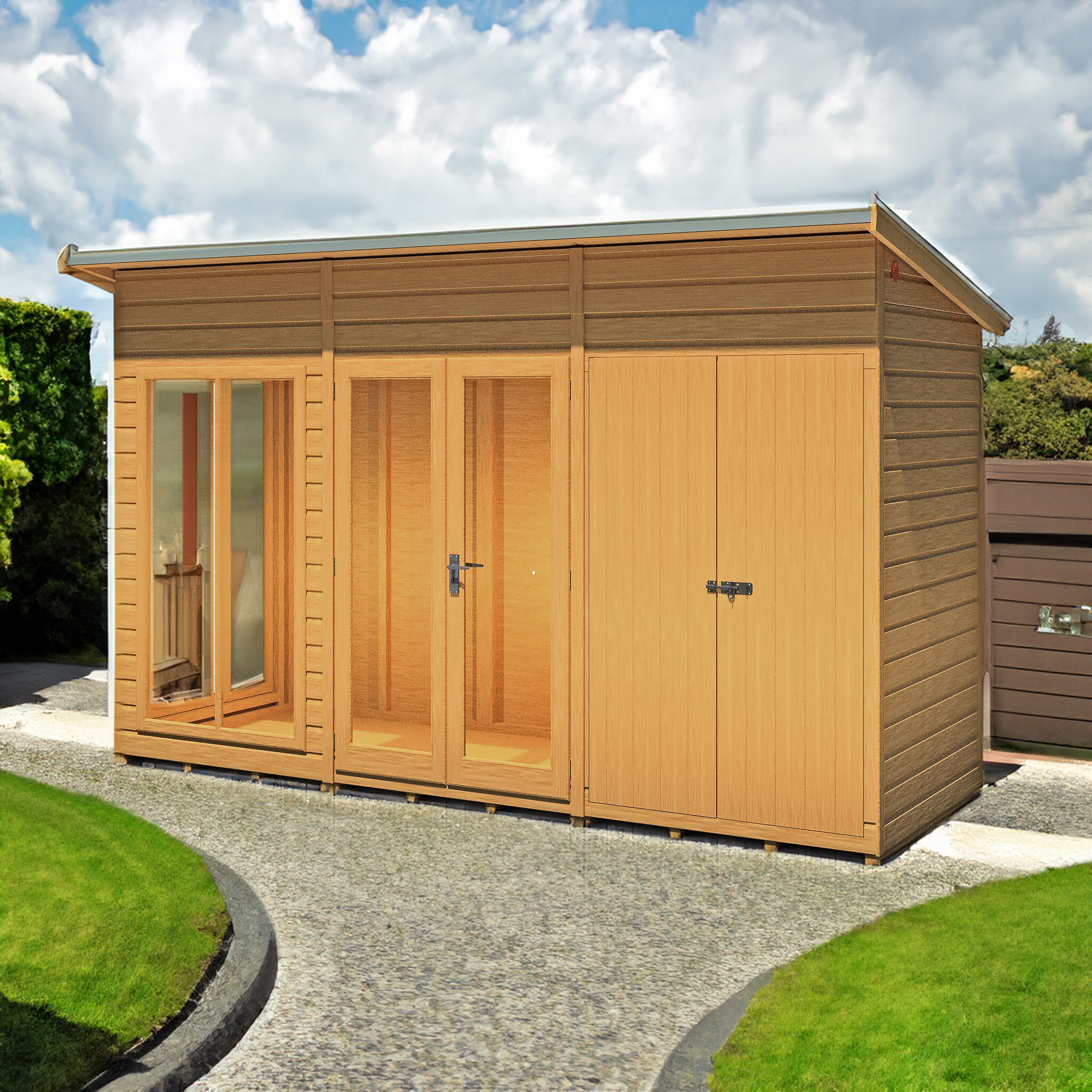 Shire 12x4 Lela Summerhouse with Side Storage