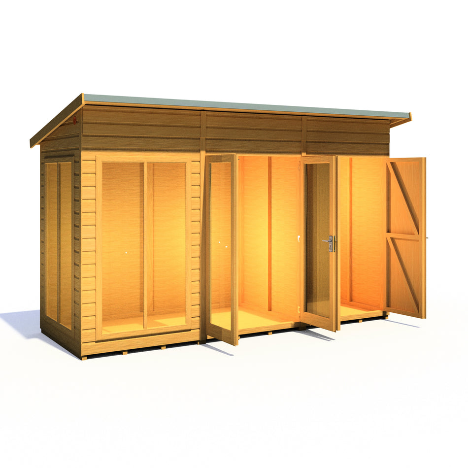 Shire 12x4 Lela Summerhouse with Side Storage