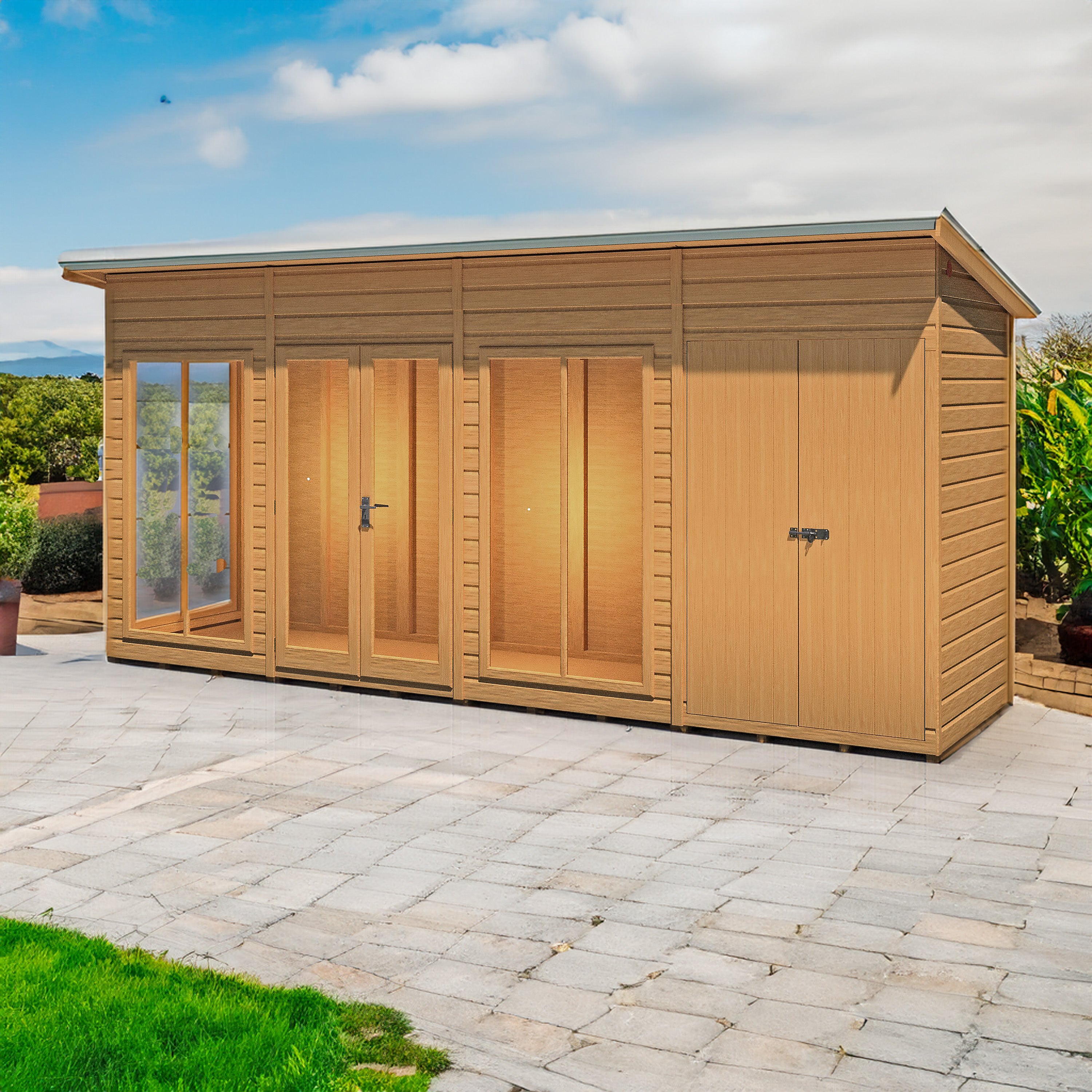 Shire 16x4 Lela Large Summerhouse with Side Storage