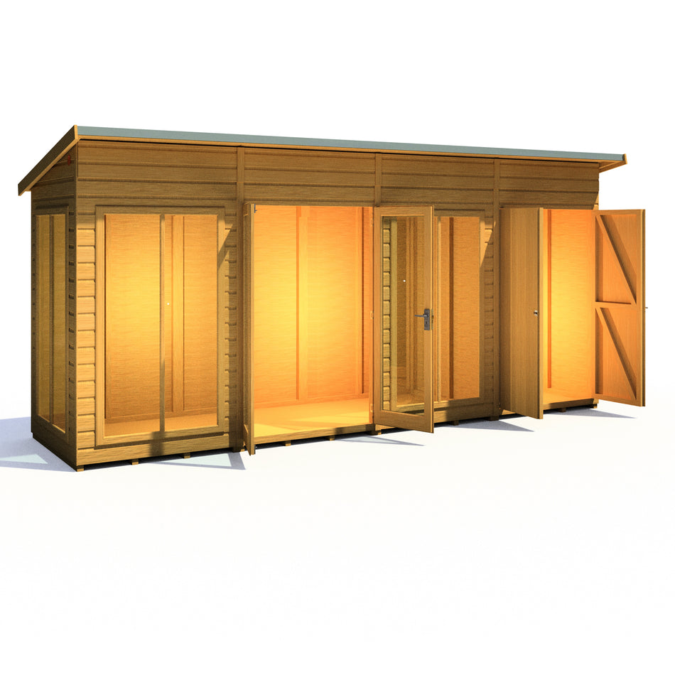 Shire 16x4 Lela Large Summerhouse with Side Storage