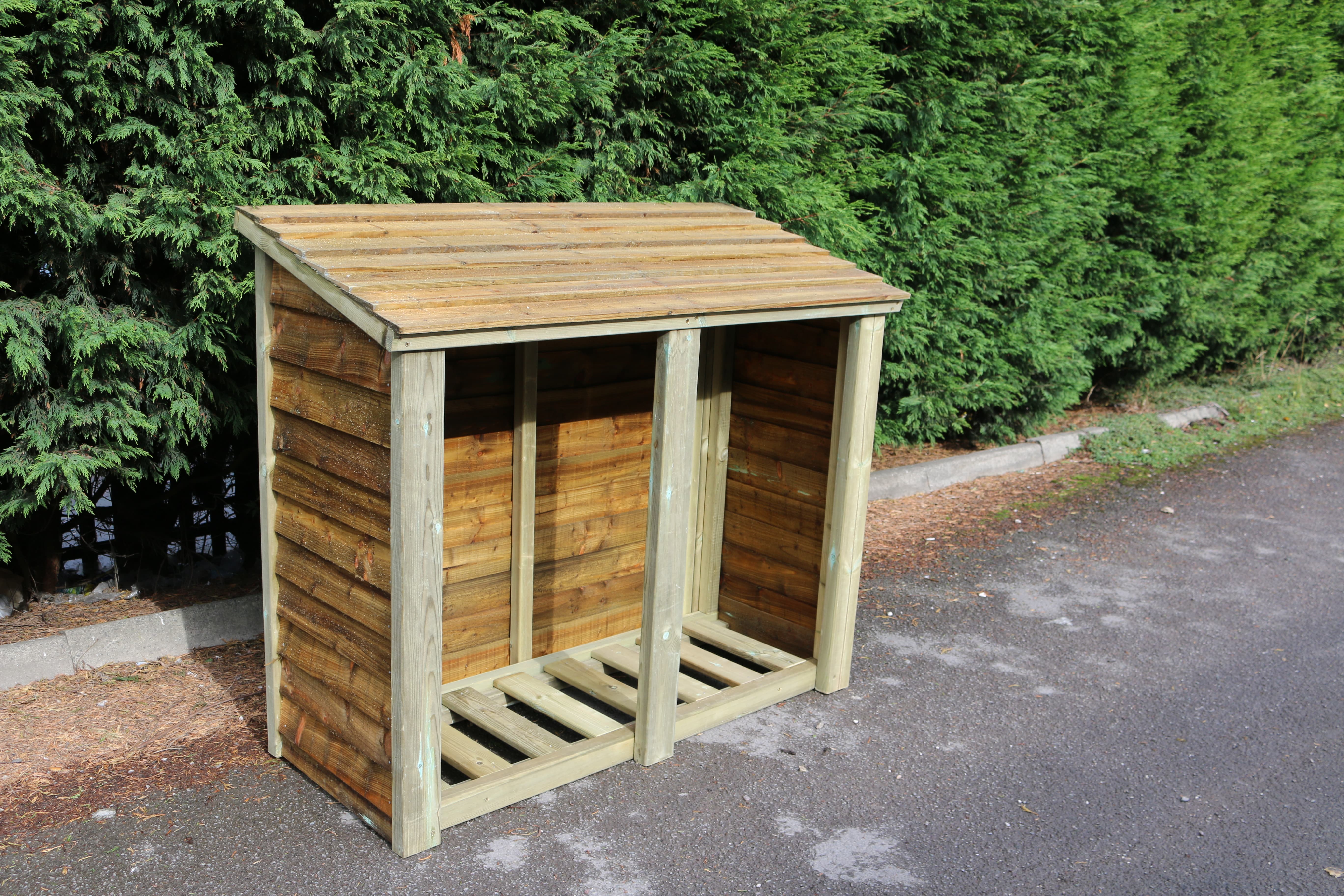 Heavy Duty 4ft x 5ft Wooden Log Store - Churnet Valley