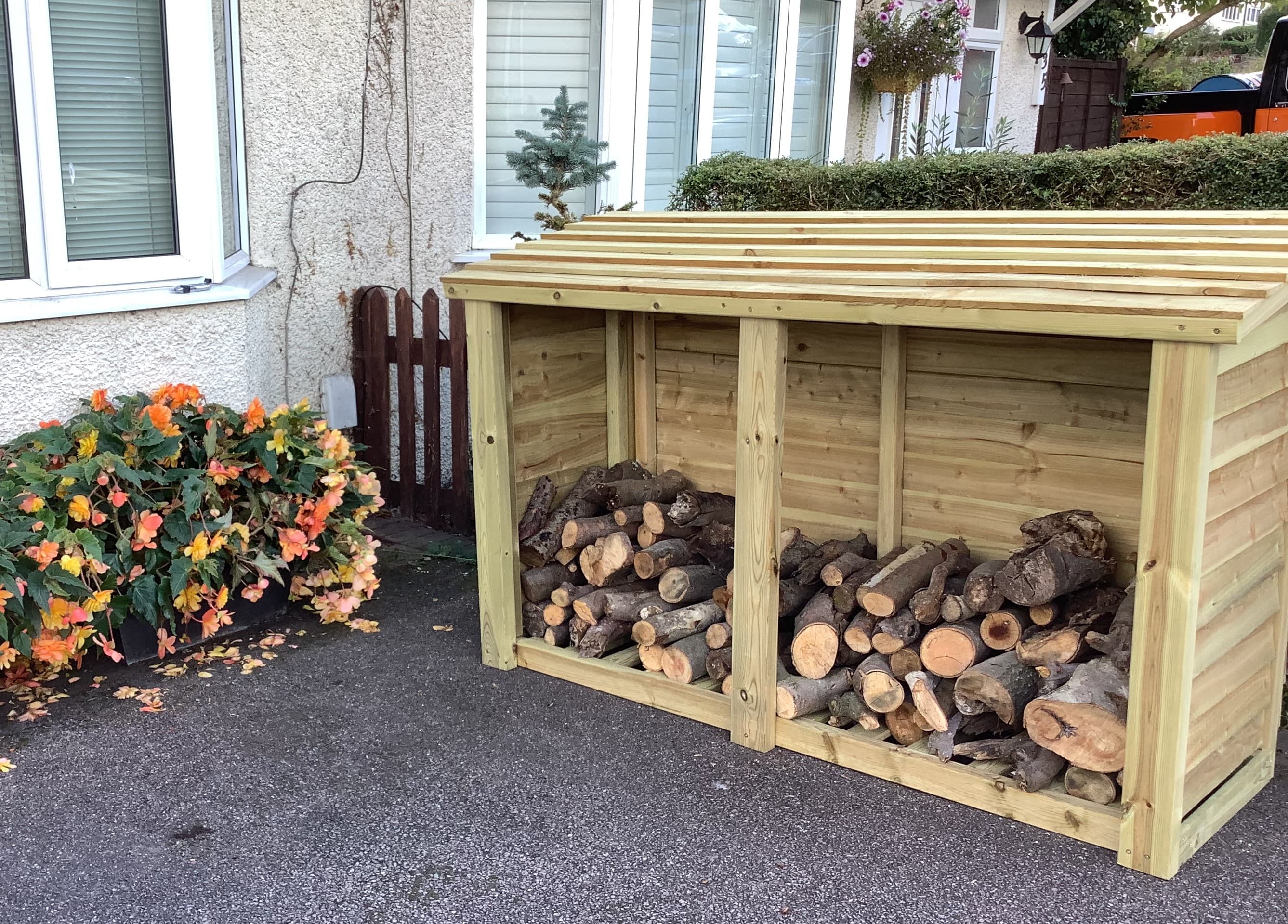 Heavy Duty 4ft x 6ft Wooden Log Store - Churnet Valley