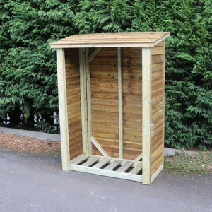 Heavy Duty 6ft x 4ft Slatted Garden Log Store - Churnet Valley