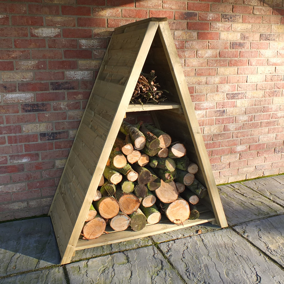Shire Pressure Treated Large Triangular T&G Wooden Log Store