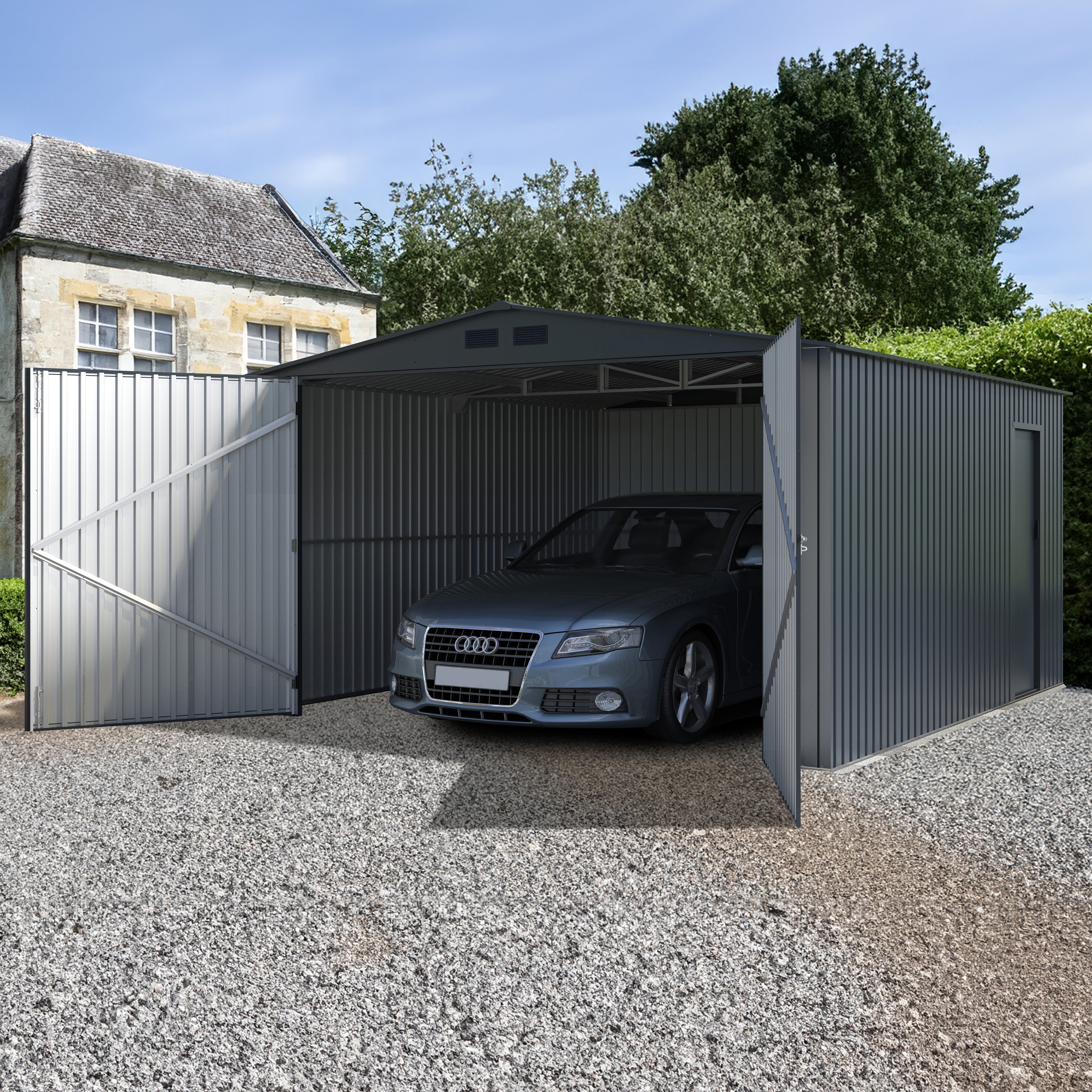 Storemore Lotus 13x14 Apollo Garage in Anthracite Grey