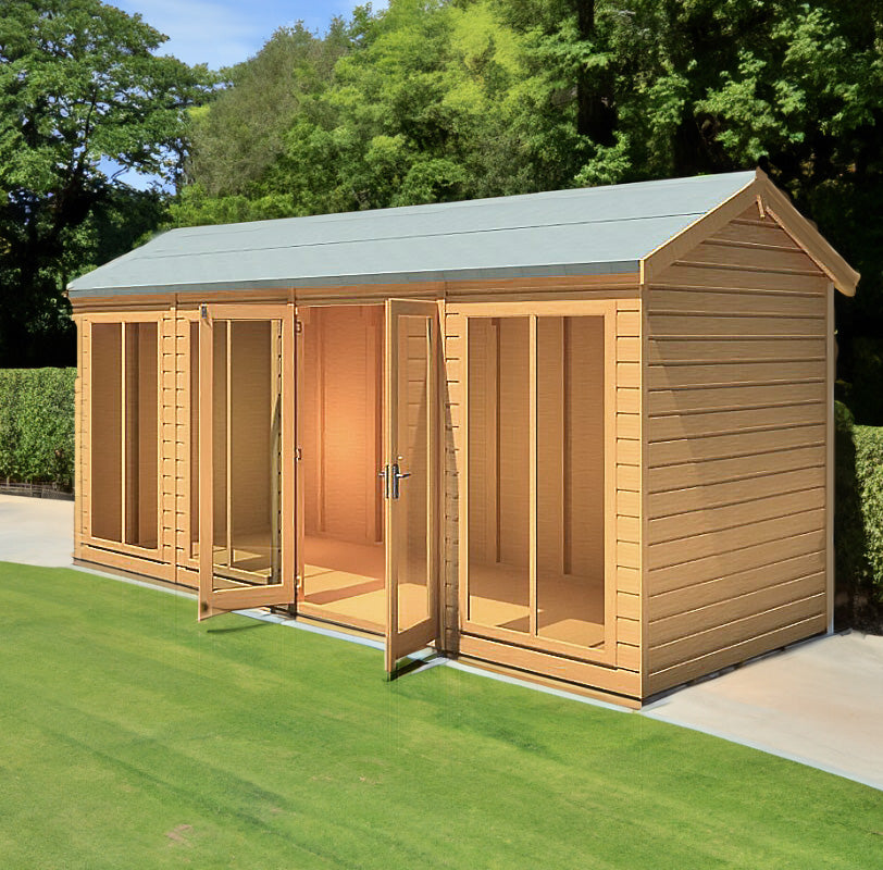 Shire 16x6 Mayfield Large Summerhouse with Fully Glazed Front