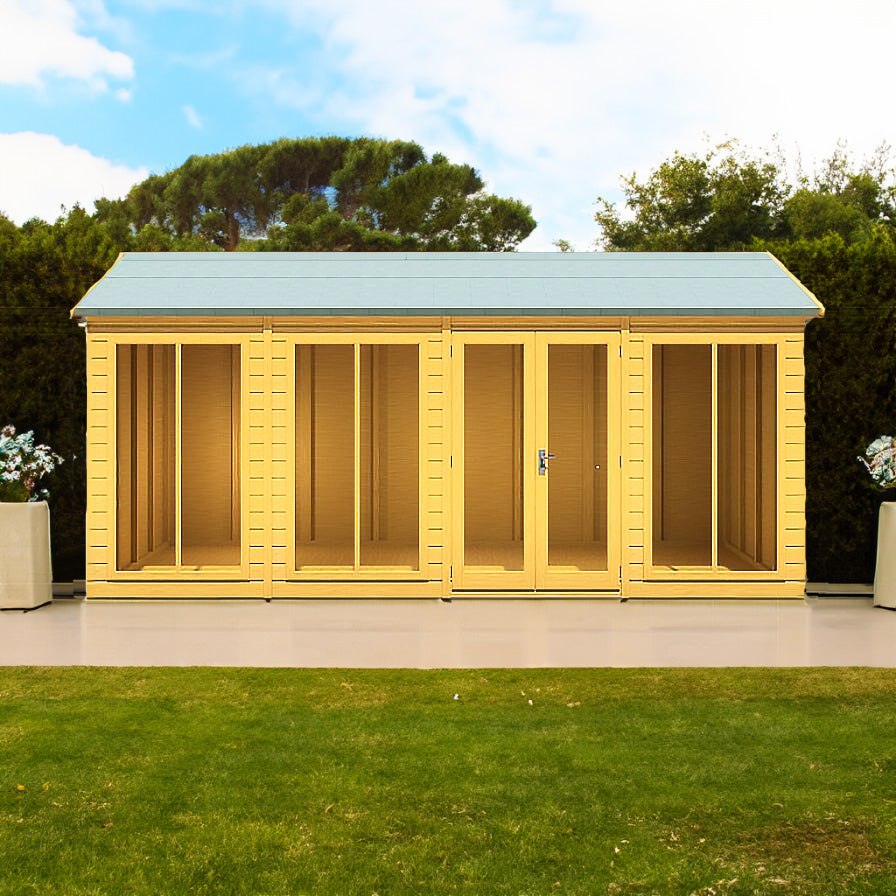 Shire 16x6 Mayfield Large Summerhouse with Fully Glazed Front