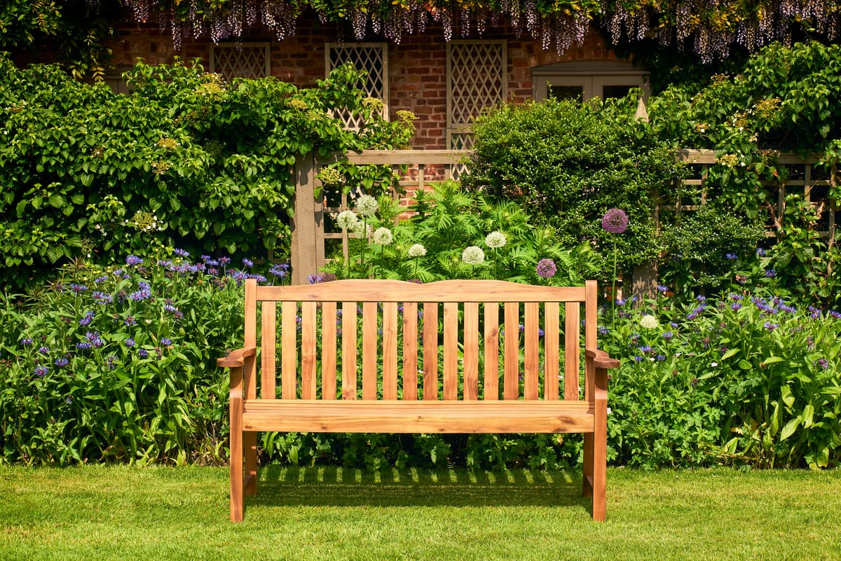 Mayfield 150cm Wooden Garden Bench FSC Acacia Wood - Teak Look