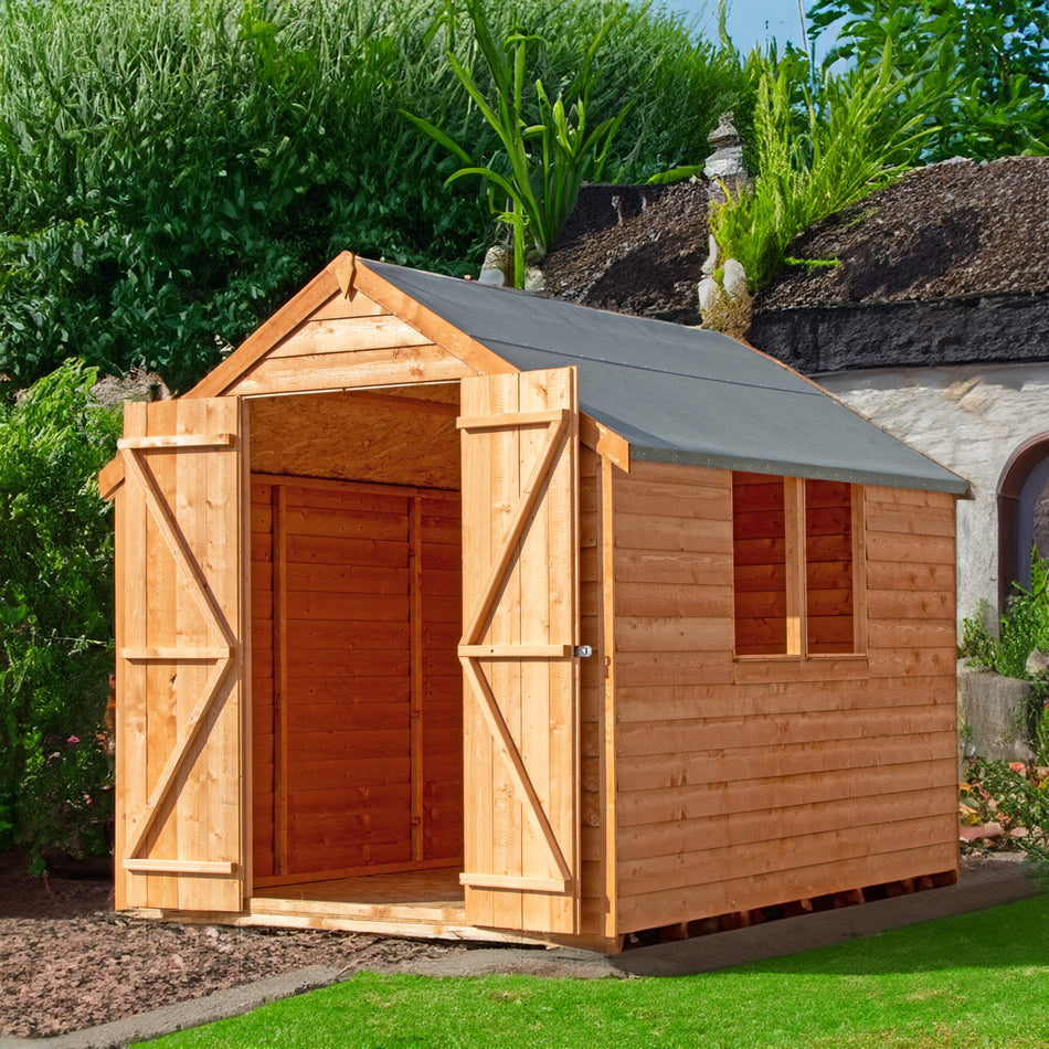 Shire 8x6 Overlap Double Door Value Garden Shed with Window