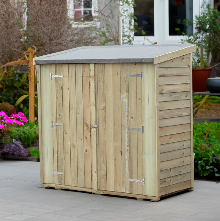 Shire 6x3 Pressure Treated Overlap Pent Garden Shed with Double Doors