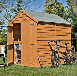 Shire 6x6 Pressure Treated Overlap Apex Garden Shed with Double Doors