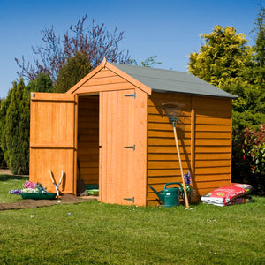 Shire 6x6 Pressure Treated Overlap Apex Garden Shed with Double Doors