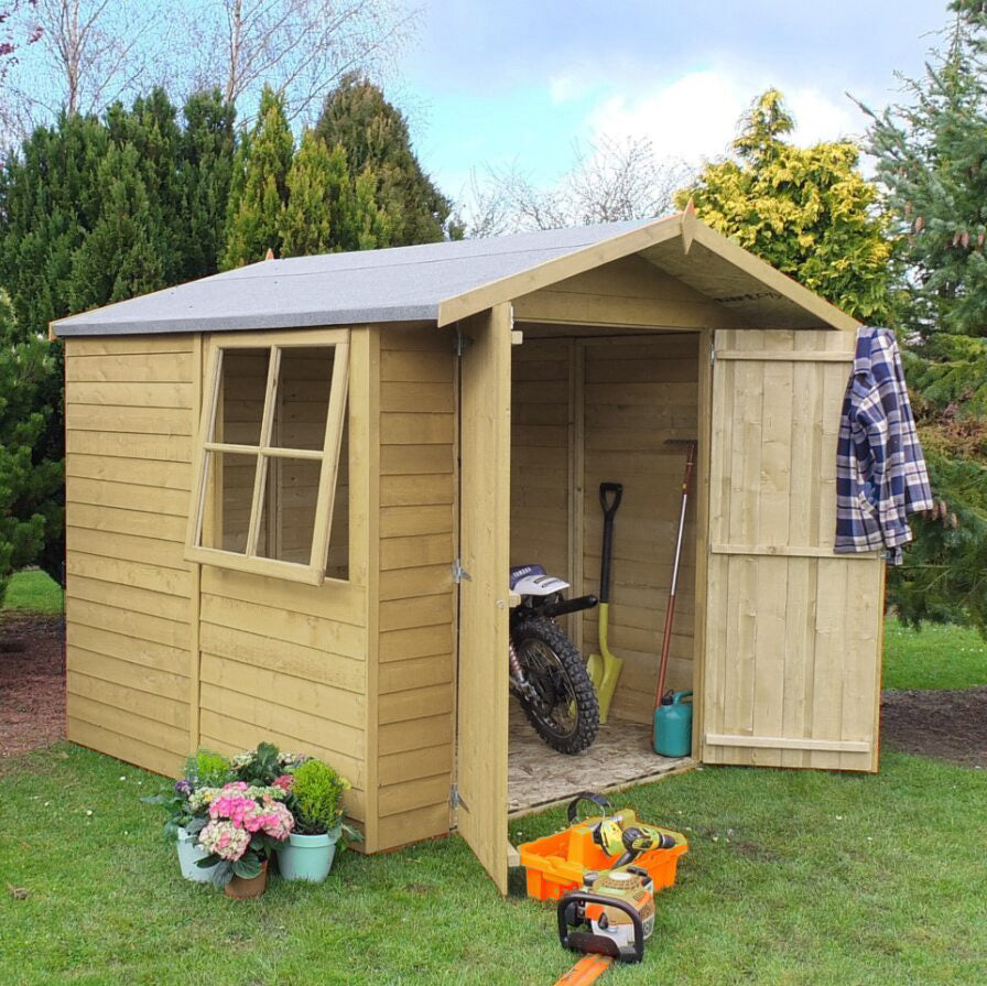 Shire 7x7 Pressure Treated Overlap Garden Shed with Double Doors