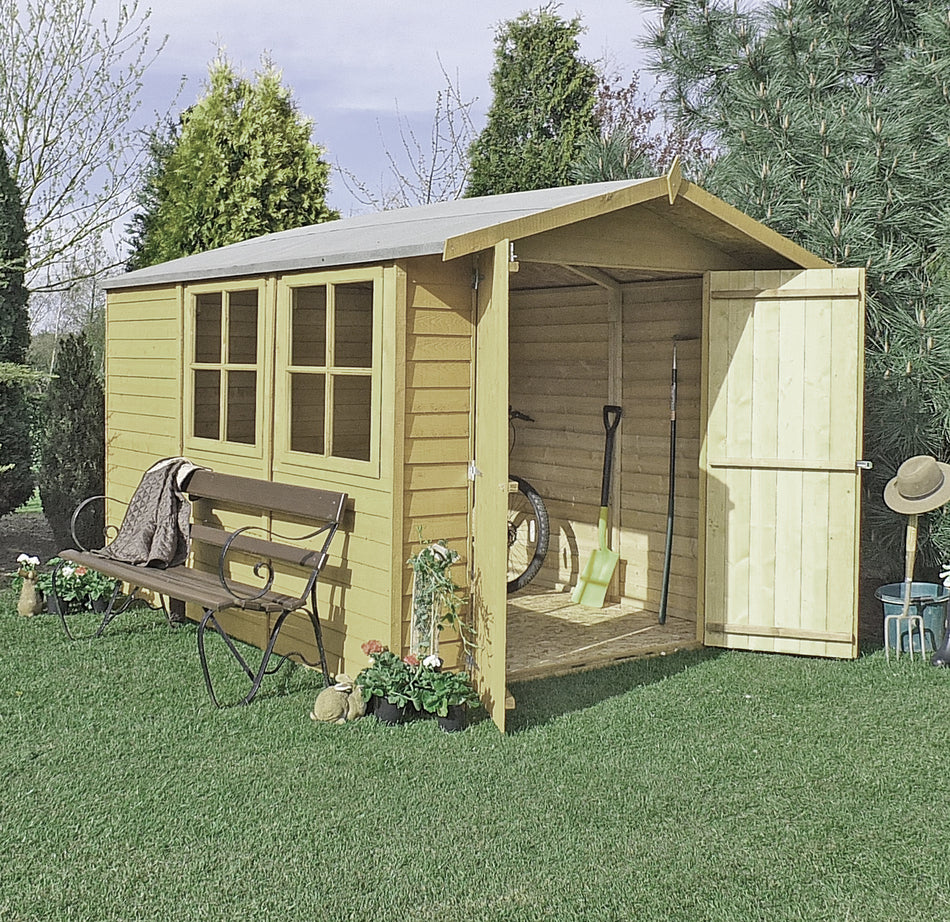Shire 10x7 Pressure Treated Overlap Garden Shed with Double Doors