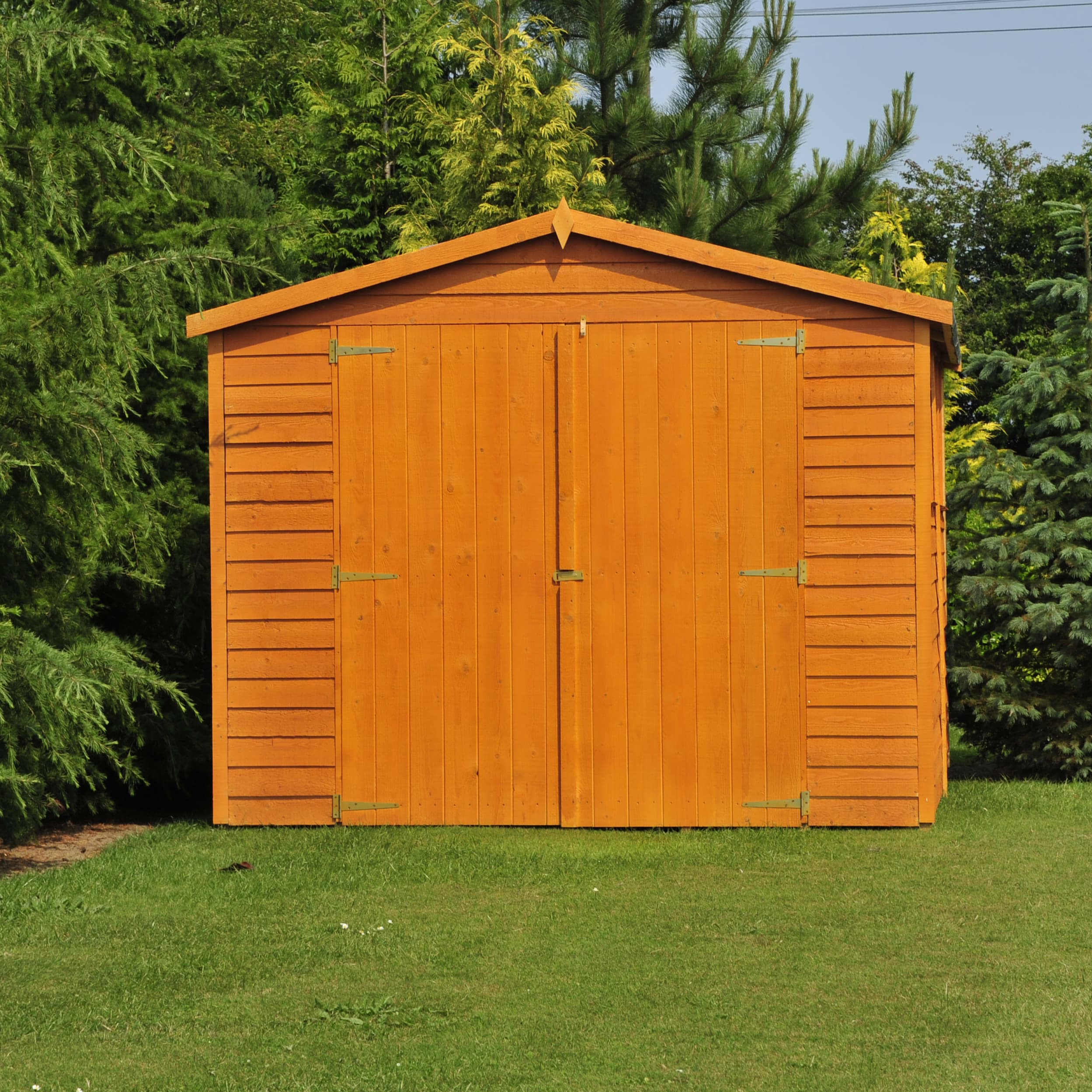 Shire 10x20 Pressure Treated Overlap Apex Garden Shed with Double Doors (Windowless)