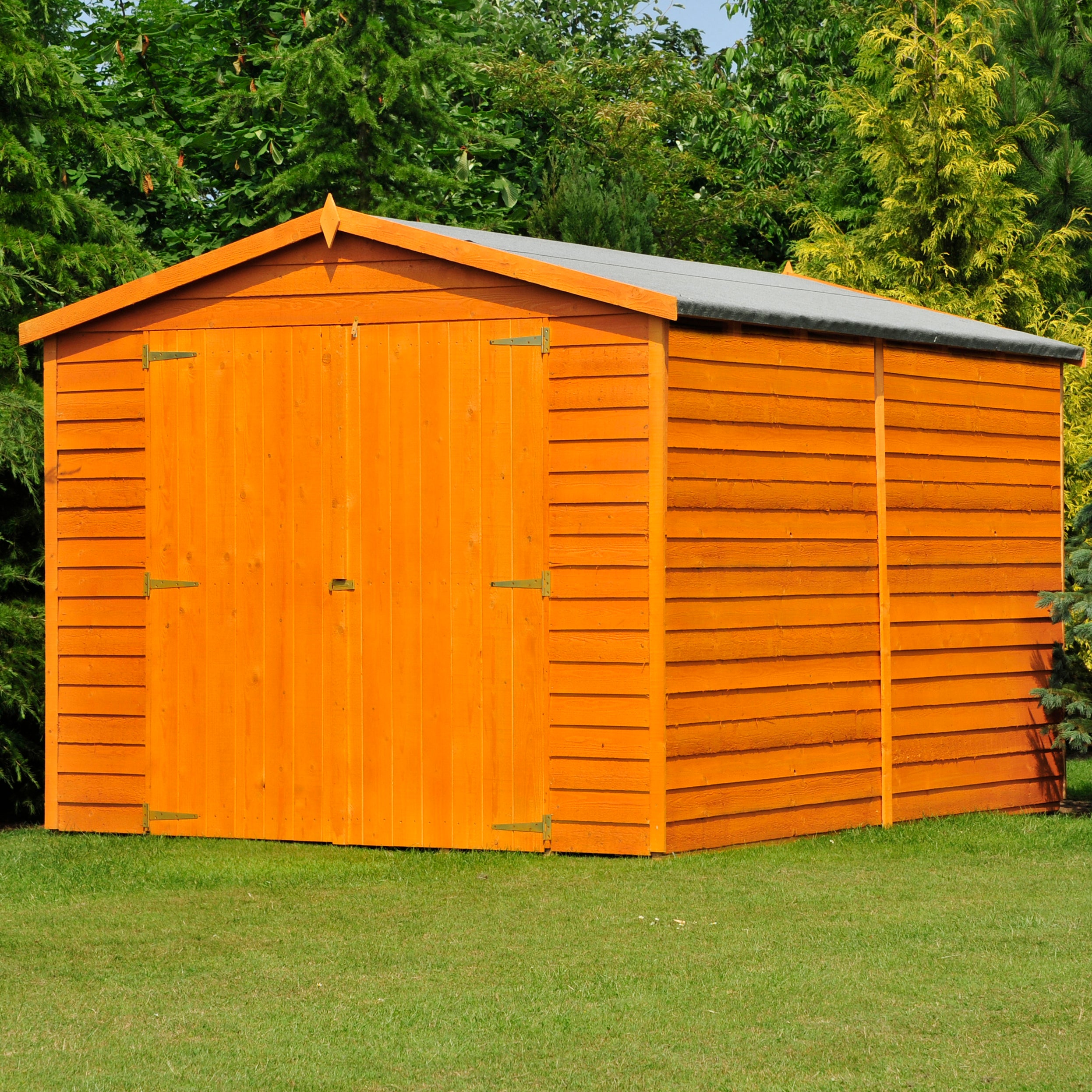 Shire 12x8 Dip Treated Overlap Garden Shed with Double Doors (No Windows)