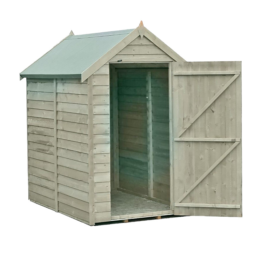 Shire 6x4 Pressure Treated Overlap Garden Shed with Single Door