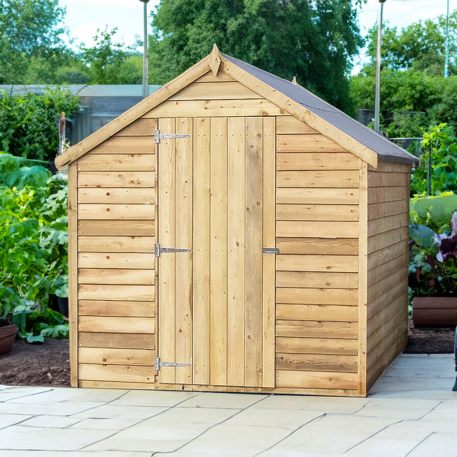 Shire 8x6 Pressure Treated Overlap Garden Shed with Single Door