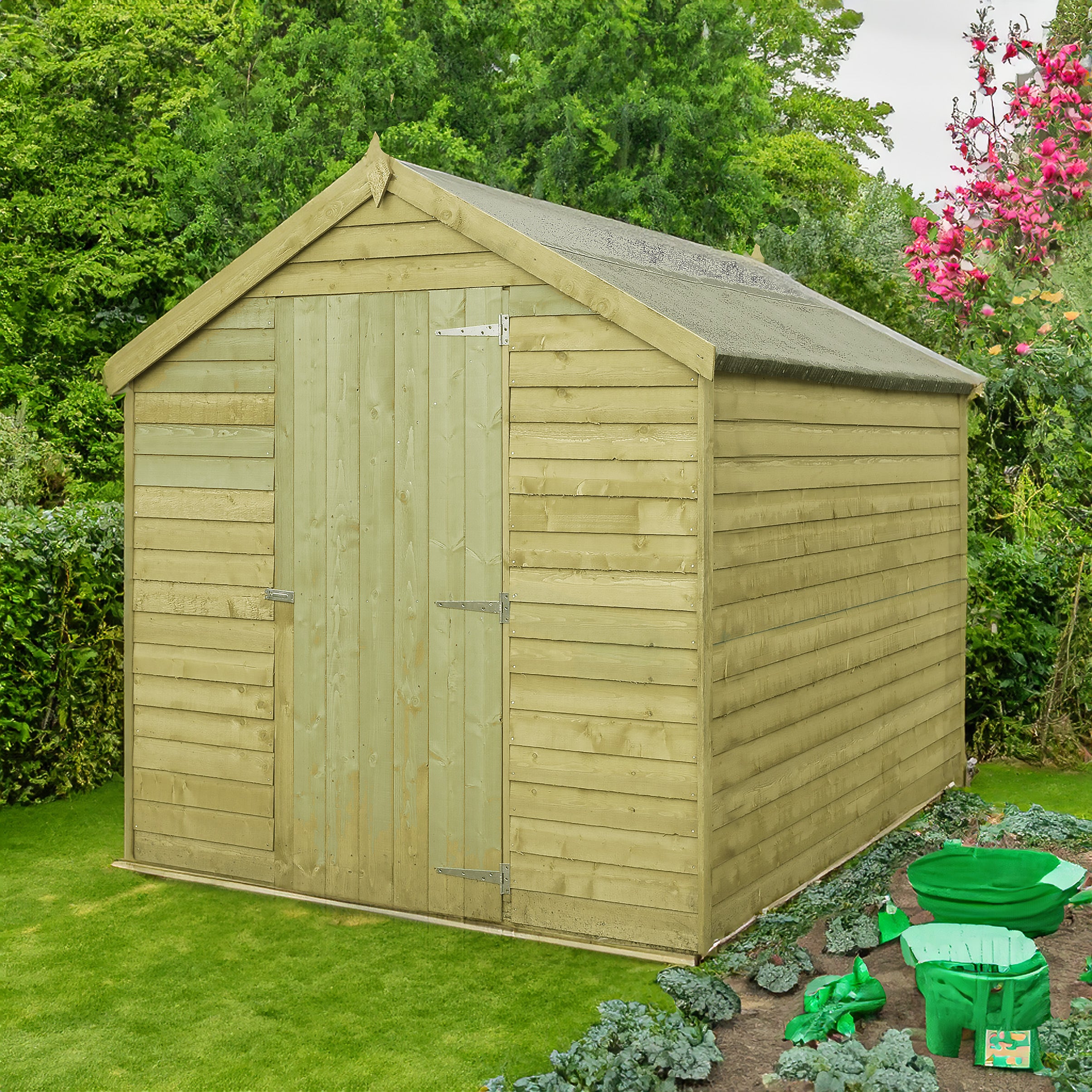 Shire 7x5 Pressure Treated Overlap Garden Shed with Single Door