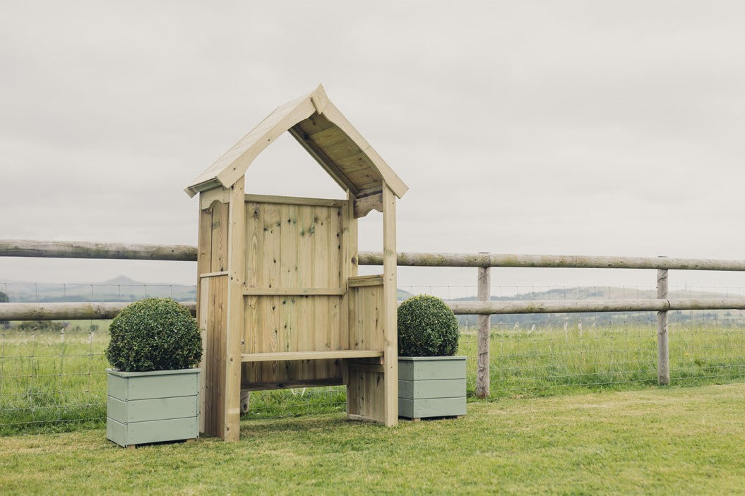 Poppy 2 Seater Chunky Wooden Arbour - Churnet Valley