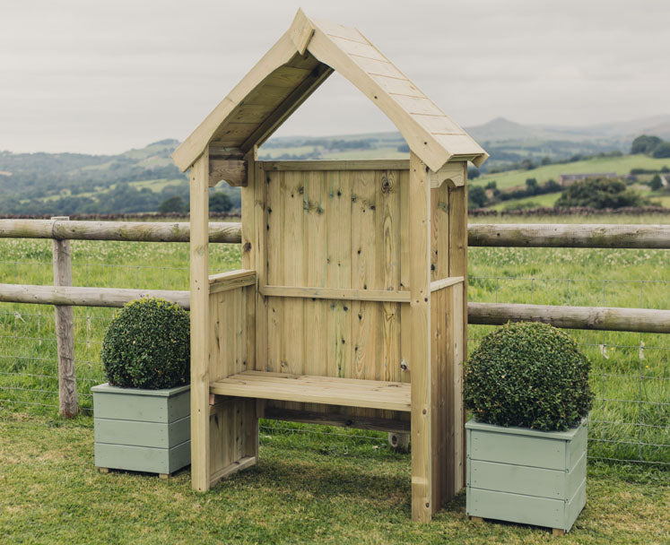 Poppy 2 Seater Chunky Wooden Arbour - Churnet Valley