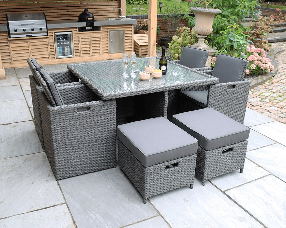 Paris 8 Seater Rattan Garden Dining Cube Set