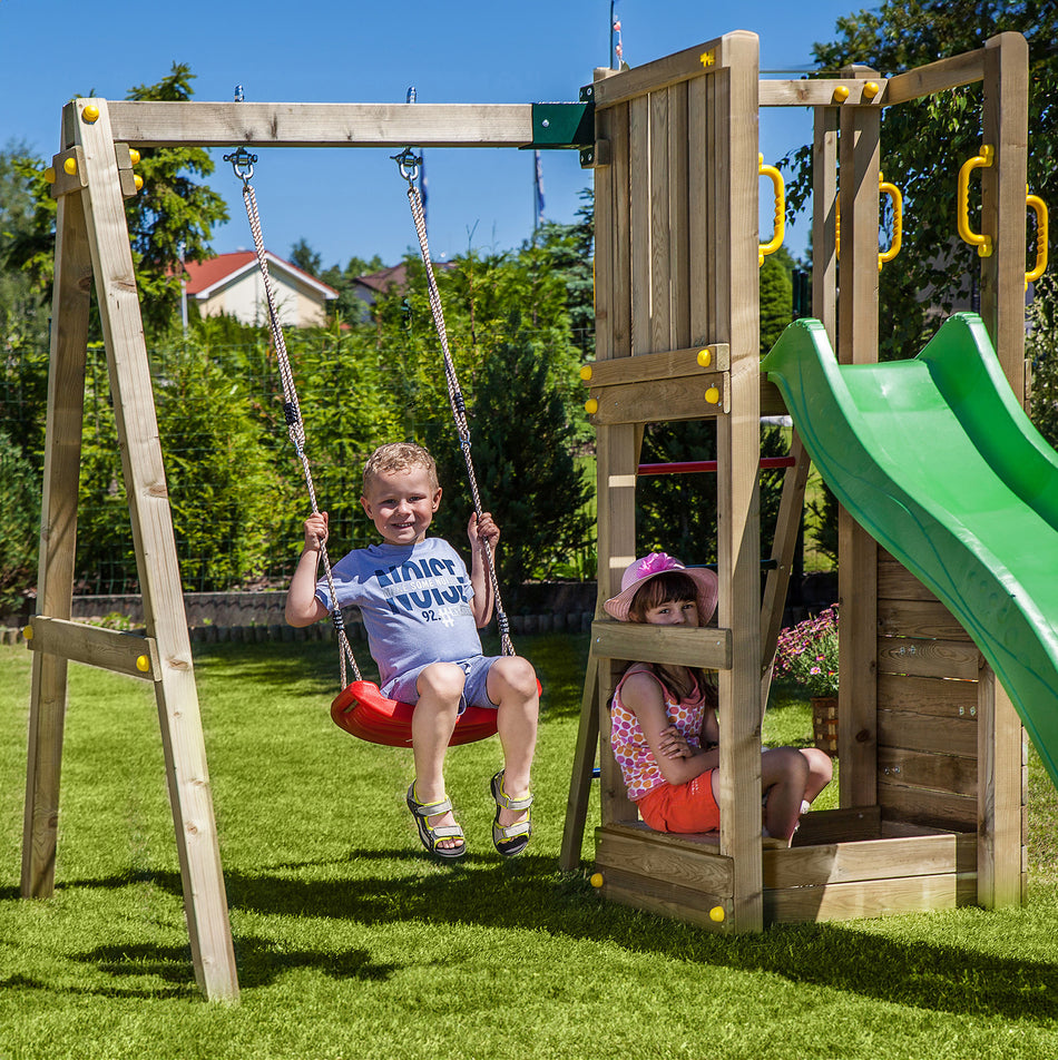 Shire Rumble Ridge Rock Climbing Wall with Single Swing & Slide