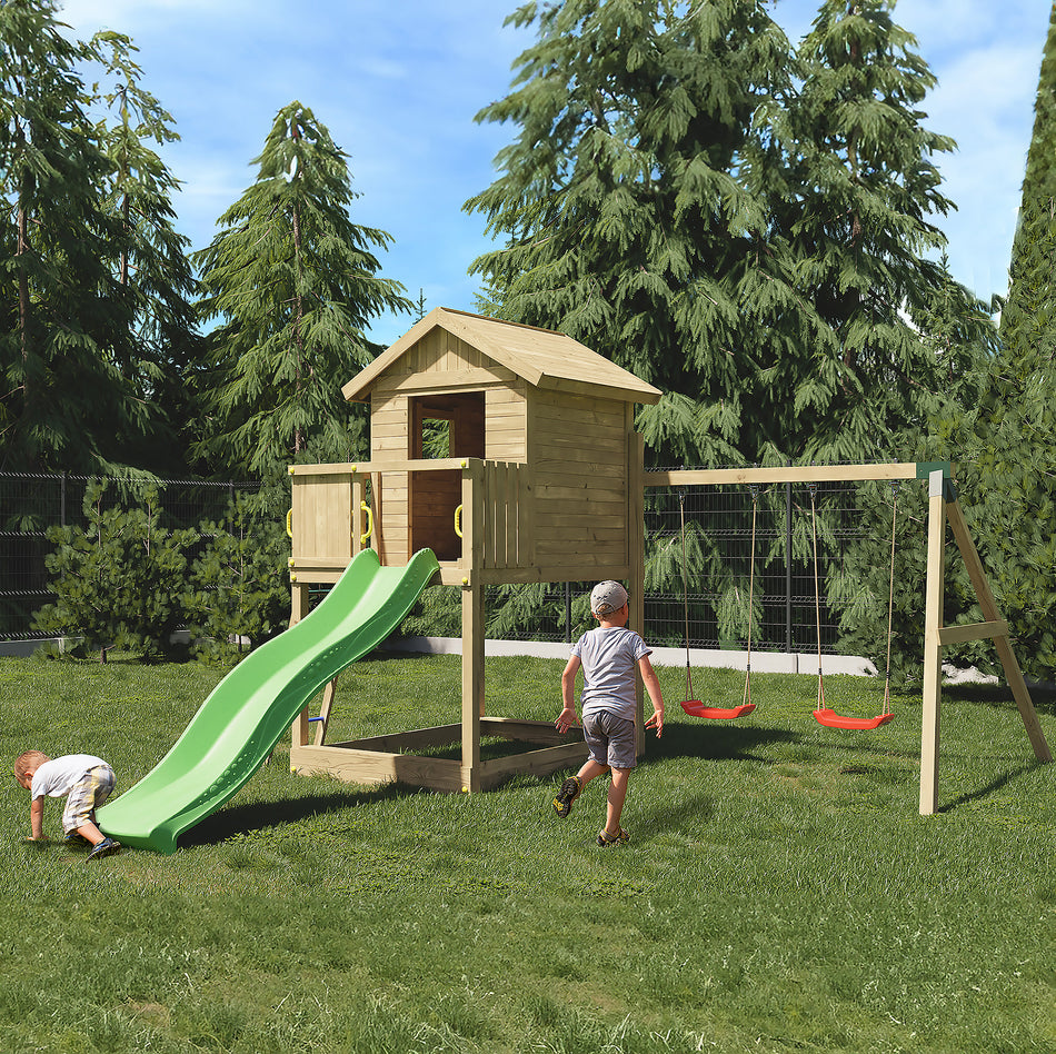 Shire Galaxy Playfort with Treehouse, Double Swings & Slide