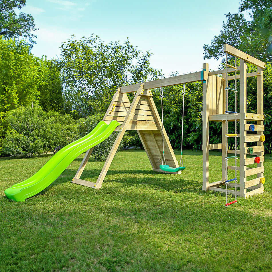 Shire Climber Playfort Climbing Wall with Swing & Slide