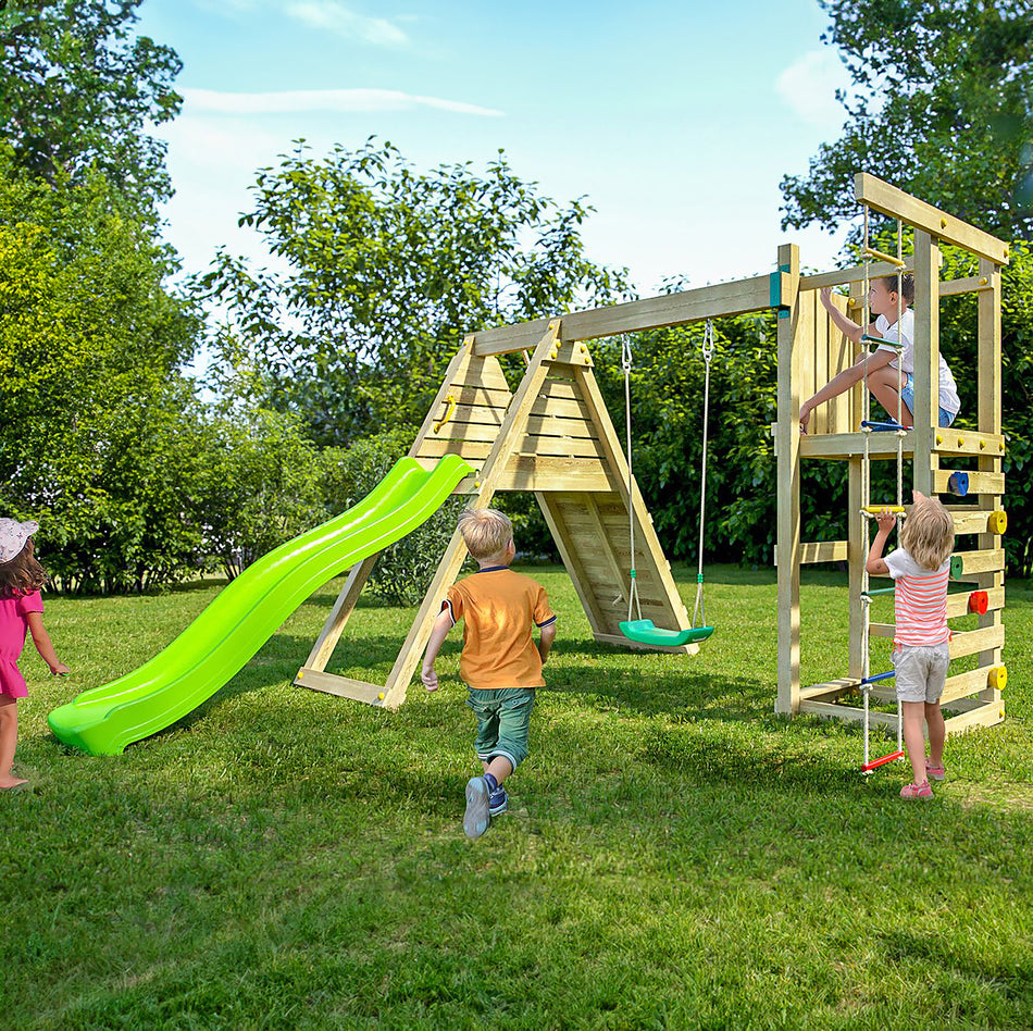 Shire Climber Playfort Climbing Wall with Swing & Slide