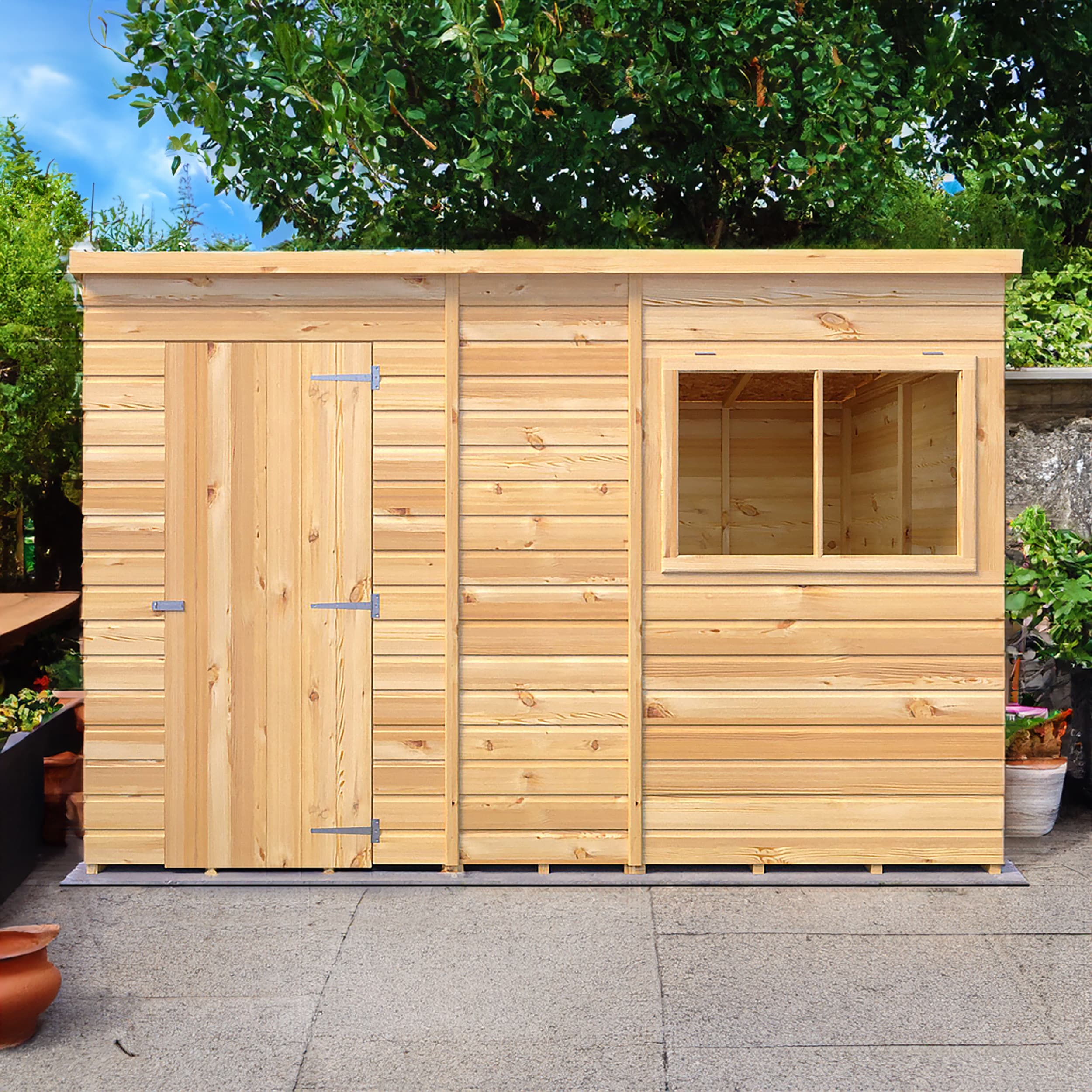 Shire 10x6 Shiplap Pent Wooden Garden Shed