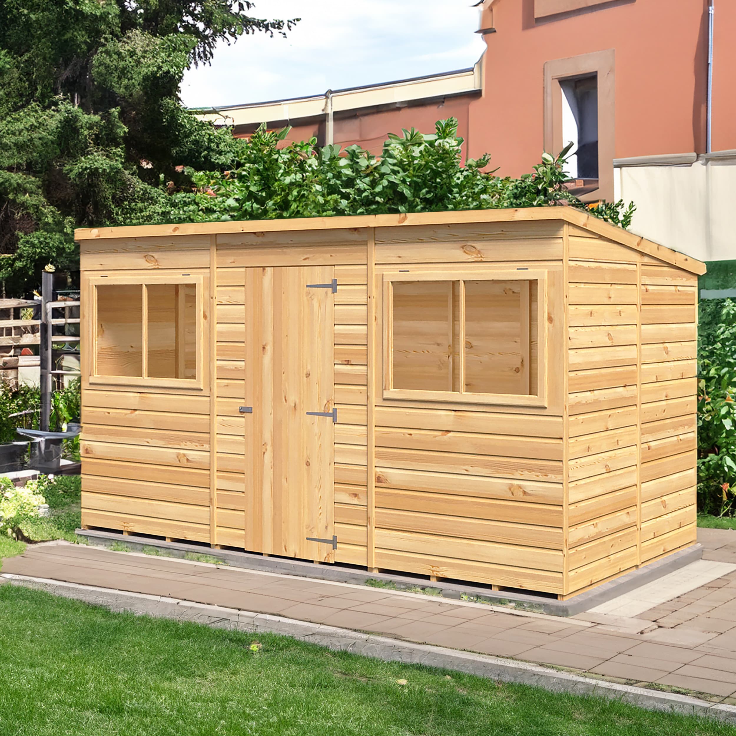 Shire Large 12x6 Shiplap Pent Wooden Garden Shed