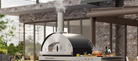 Fontana Mangiafuoco Anthracite Build In Wood Fired Pizza Oven