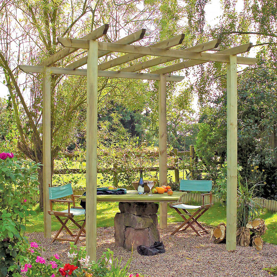 Shire Traditional Pressure Treated Wooden Pergola (2.7m Posts)