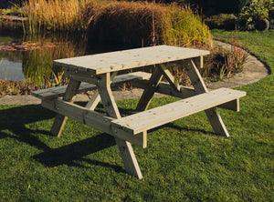 Traditional Chunky Wooden Picnic Table - Churnet Valley