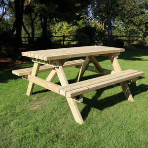 Deluxe Chunky Wooden Picnic Table 150cm Length - Churnet Valley