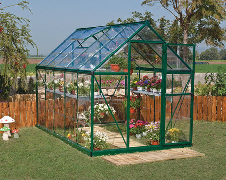 Harmony Aluminium Frame 6ft x 10ft Green Polycarbonate Greenhouse - Canopia by Palram