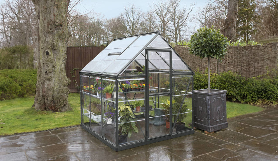 Harmony Aluminium Frame 6ft x 6ft Grey Polycarbonate Greenhouse - Canopia by Palram