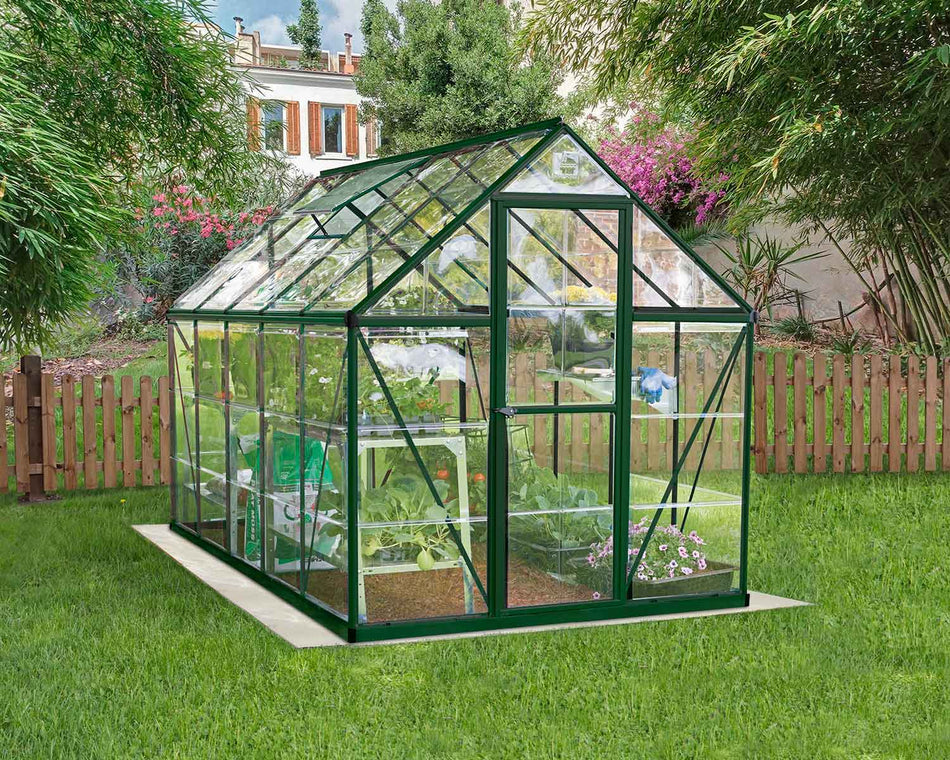 Harmony Aluminium Frame 6ft x 10ft Green Polycarbonate Greenhouse - Canopia by Palram