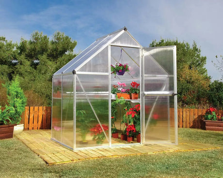Palram Canopia Mythos 6 x 4 ft Greenhouse in Silver