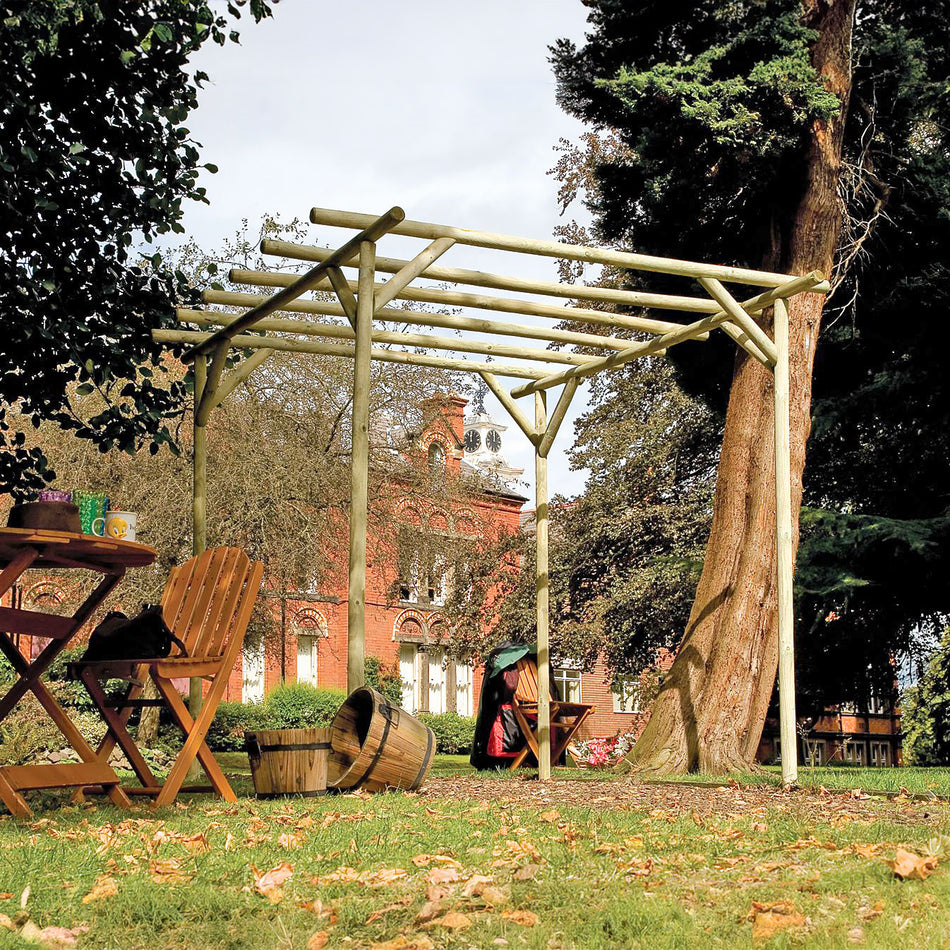 Shire Rustic Rose Pressure Treated Wooden Pergola