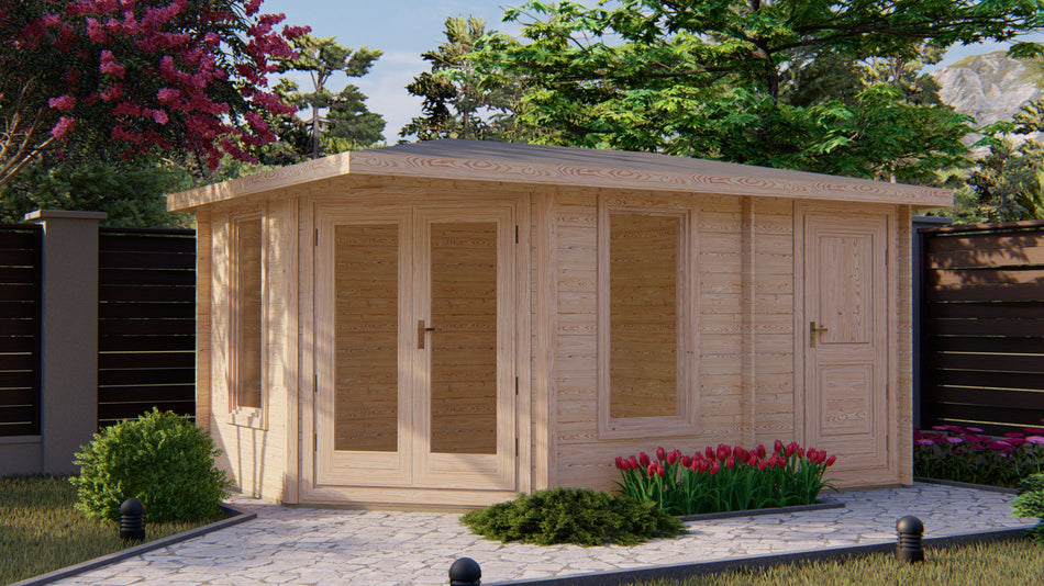 Shire 10x14 Rita 44m Wall Thickness Corner Log Cabin