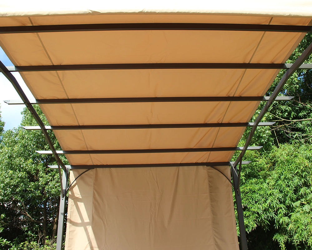 San Remo 2.75m x 3.66m Steel Framed Grey Gazebo & Pergola - Sliding Sides