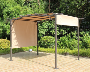 San Remo 2.75m x 3.66m Steel Framed Grey Gazebo & Pergola With Sides