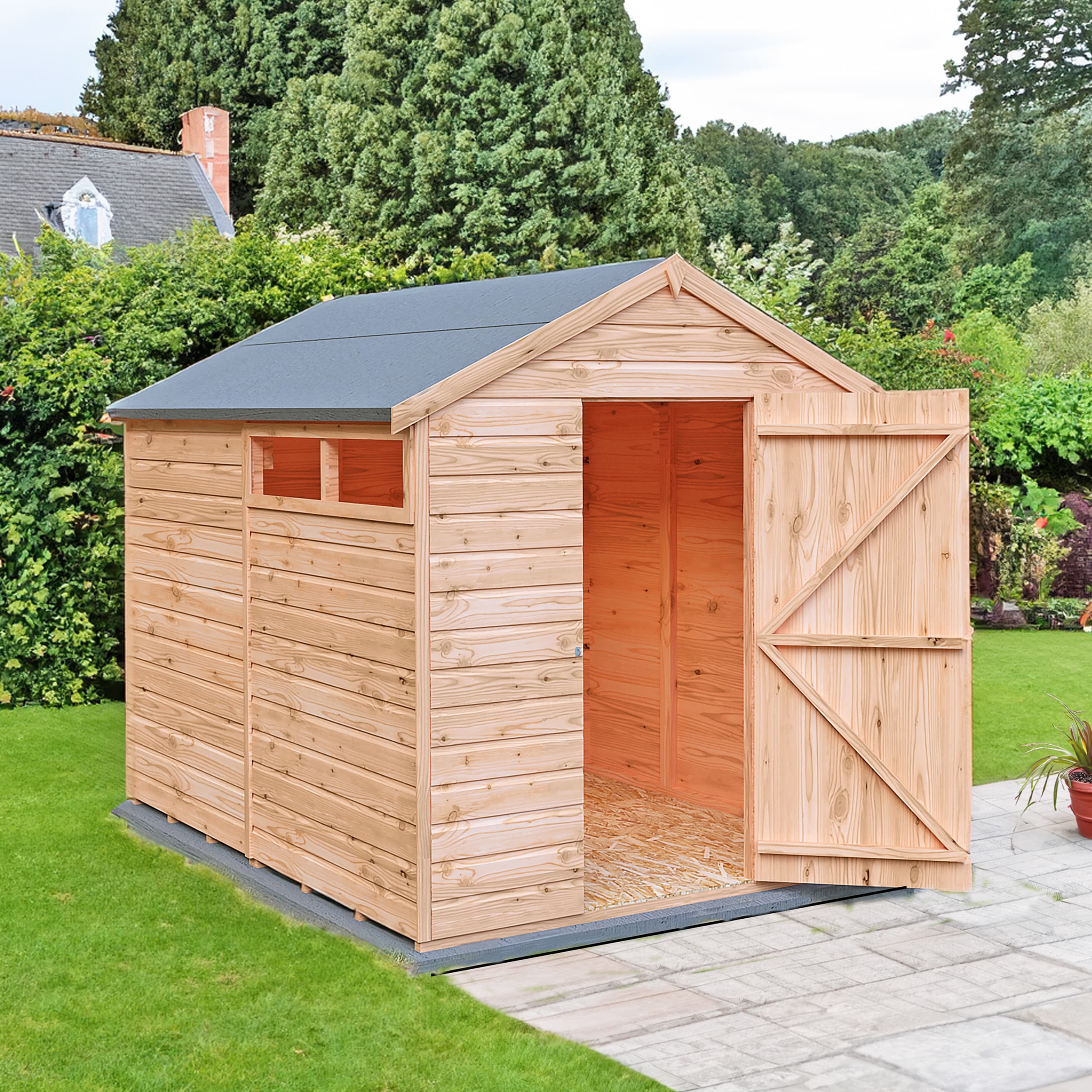 Shire Sherburn 8x6 Shiplap Wooden Apex Garden Shed