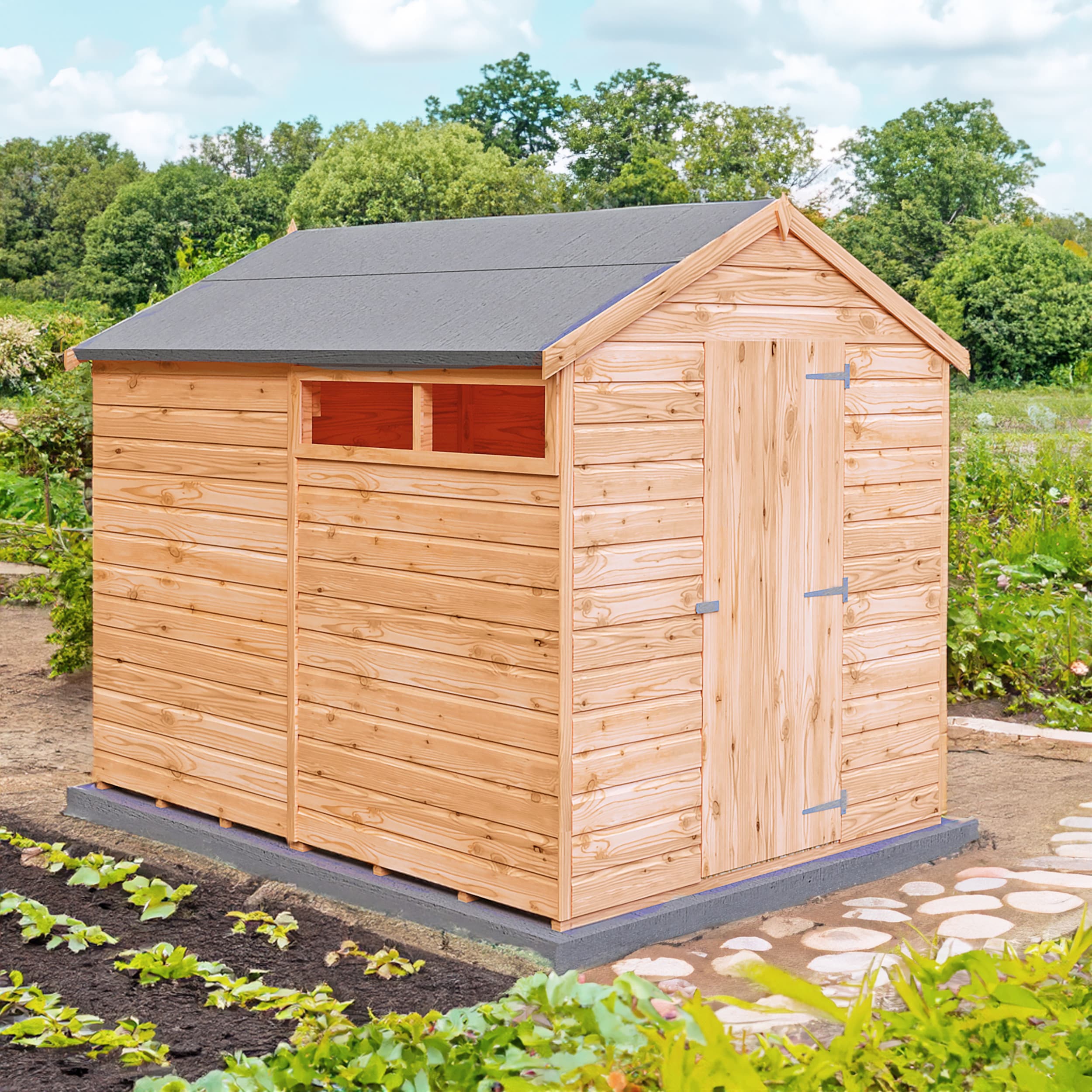 Shire Sherburn 8x6 Shiplap Wooden Apex Garden Shed