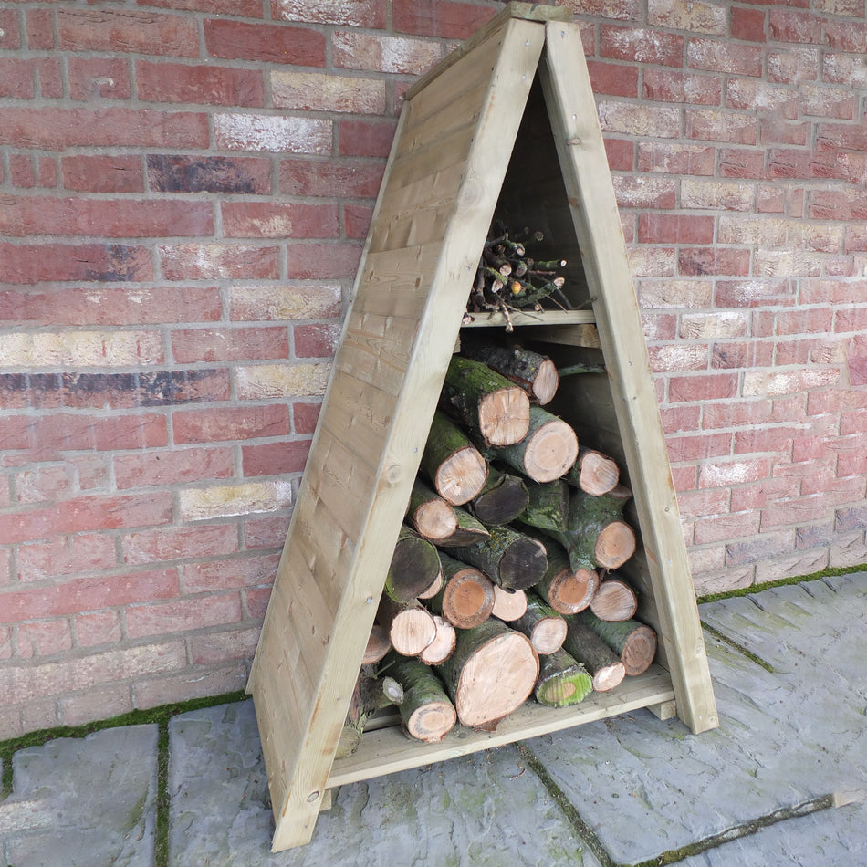 Shire Pressure Treated Small Triangular T&G Wooden Log Store